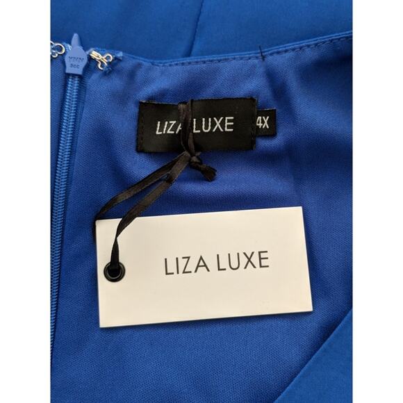 Modcloth (Liza Luxe) Inspired Entrepreneur Sheath Dress Cobalt Royal Blue 4X New - Picture 6 of 8